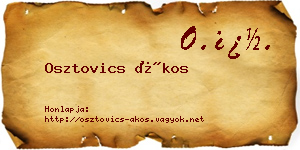 Osztovics Ákos névjegykártya