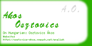 akos osztovics business card