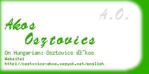 akos osztovics business card